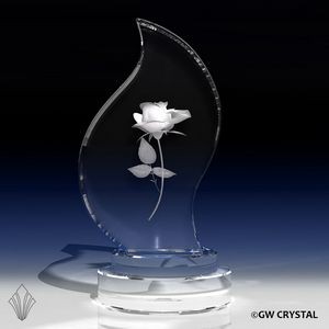 Flame Series Crystal Award (9" x 4 3/8" x 4")