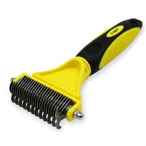 Pet Grooming Brush 2 Sided Undercoat Rake for Dogs&Cats
