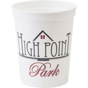 16 oz. Smooth Walled Plastic Stadium Cup with Automated Silkscreen Imprint