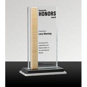 CONTEMPO: Bamboo & Glass Desk Award w/Black Granite Base