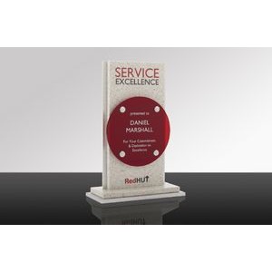 STELLAR: StartStone Acrylic Desk Award w/Acrylic Circle Accent