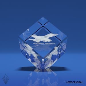 Corner Cut Crystal Cube (7" x 4 ½" x 4 ½")