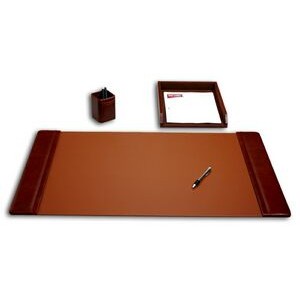 Top Grain Mocha Brown Leather Desk Set (3 Piece)