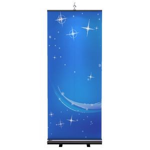 BannerStand 2 - Black Banner Stand w/Double Sided Graphic & Hardware (33.5"x80")