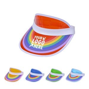 Clear Rainbow PVC Visor Hat