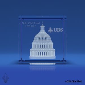 Straight Cut Crystal Cube Award (5" x 5" x 5")