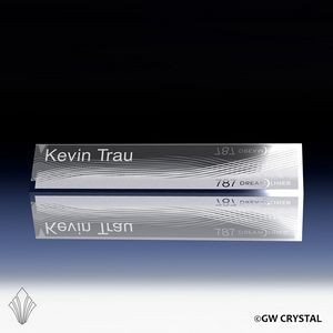 Triangular Crystal Desk Nameplate (2 ¾" x 12" x 2 ¾")