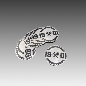 Custom Size, Shape and Print Brushed Aluminum Stickers