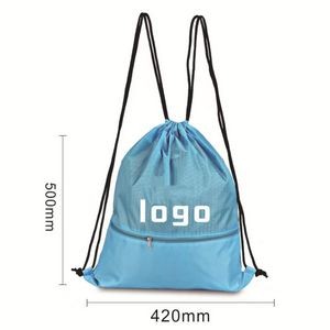 Custom drawstring shoulder sports folding backpack