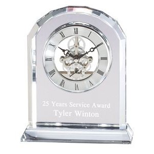 On Time! Crystal Clock Recognition Award - 5 1/2'' x 6 3/4''