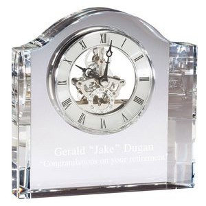 Timely Success! Crystal Clock Recognition Award - 6'' x 6''