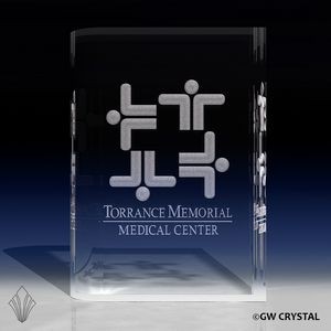Book Shape Crystal Award (8" x 6" x 2 3/8")