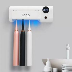 Wall Mounted USB Rechargeable UV Toothbrush Sanitizer and Holder- 4 Toothbrush