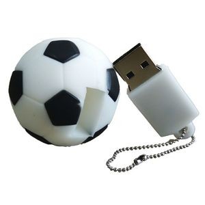 8GB Soccer Shaped PVC Fast USB Drive with Keyring