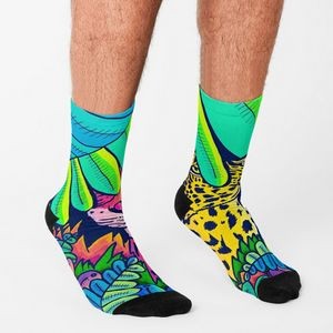 360 Full Color Quarter Socks w/Black Heels and Toes