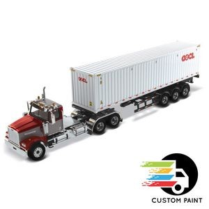 1:50 Western Star 4900 SFFA Day Cab with 40' Dry Goods Sea Container - Red& Gray - OOCL