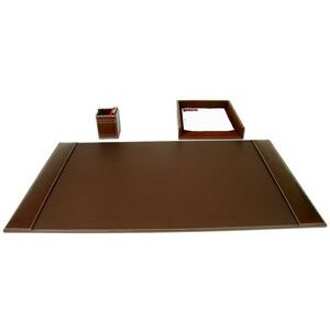 Rustic Top Grain Brown Leather Desk Set (3 Piece)