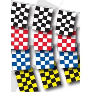 60' Checkered Rectangle Race Track Starter Pennant (4 Mil.)