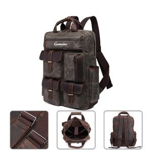 Retro Leather Travel Backpack