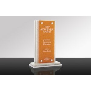 STELLAR: StartStone Acrylic Desk Award w/Acrylic Rectangle Accent