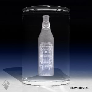 Tall Crystal Cylinder Award (10" x 3 ½" x 3 ½")