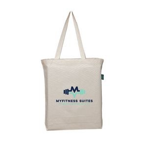 ORGANIC Medium Cotton Tote Bag with Bottom Gusset - 1 color (11"x13"x1.5")