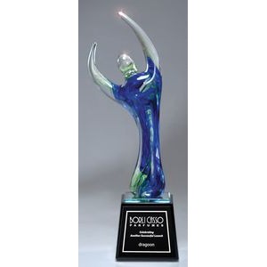 Dance of Victory Art Glass Award - 14'' H