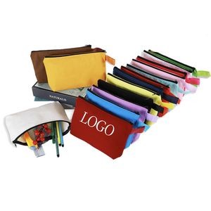 Colorful Zipper Canvas Pencil Case Pouch Bag