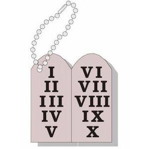 10 Commandments Promotional Key Chain w/ Black Back (4 Square Inch)