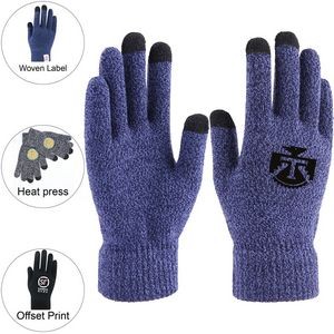 Thick Adult Warmth Gloves W/ 3 Finger Touch