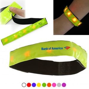 LED Flashing Light Reflective Wristband and Armband w/ Velcro